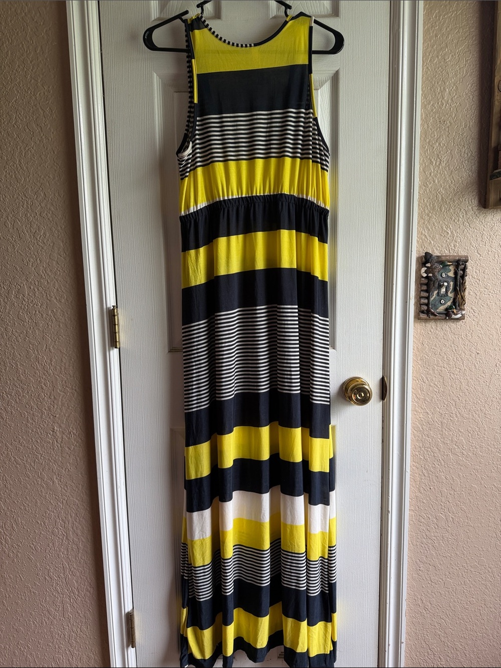 Cristinalove Yellow & Black Striped Maxi Tank Dress - Picture 2 of 5